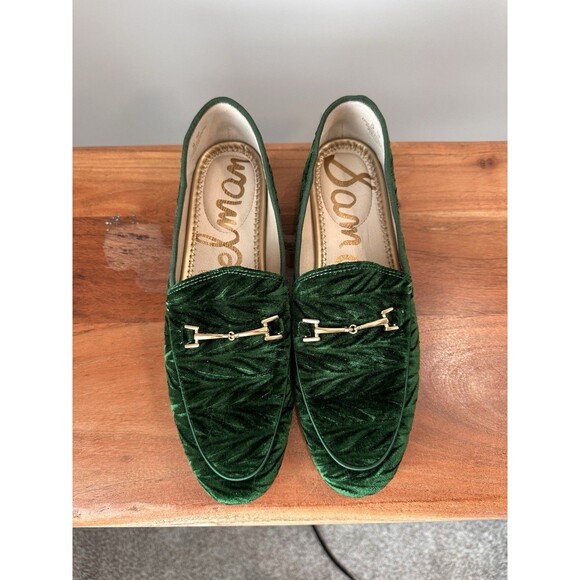 Sam Edelman Shoes - Sam Edelman Loraine Green Crushed Velvet Horsebit Loafers Shoes 7 Academia